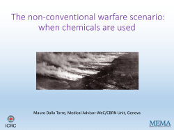 The Non Conventional Warfare Scenario: When Chemicals are Used