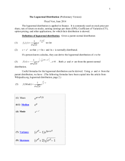 The Lognormal Distribution - Consortium for Mathematics and Its