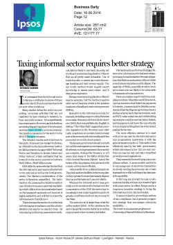 Taxing informal sector requires better strategy