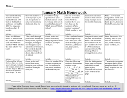 January Math Homework