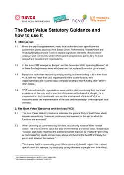 Best Value guidance and how to use it