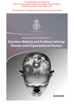 JDN 3/11 Decision-Making and Problem Solving: Human