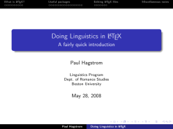Doing Linguistics in LaTeX - A fairly quick