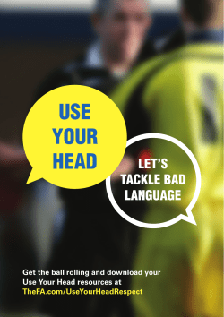 Get the ball rolling and your Use Your Head resources at