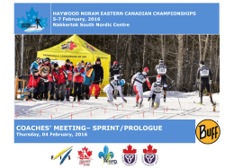 Chief of Competition - Eastern Canadian Championships