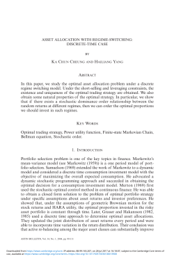 In this paper, we study the optimal asset allocation problem under a