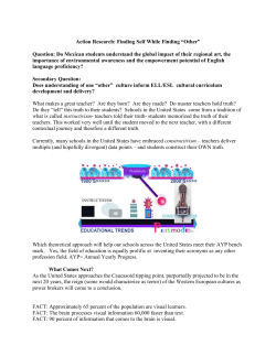 Action Research: Finding Self While Finding &ldquo;Other&rdquo; Question: Do