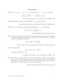 Junior problems J319. Let 0 = a 0 a1 <...<an < an
