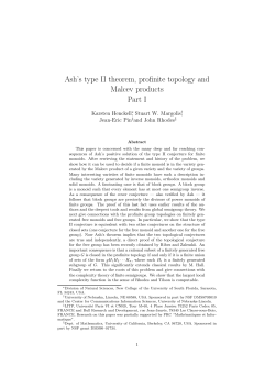 Ash`s type II theorem, profinite topology and Malcev products Part I