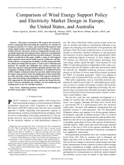 Comparison of Wind Energy Support Policy and Electricity Market