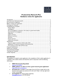 Outline call Je-S guidance notes for applicants