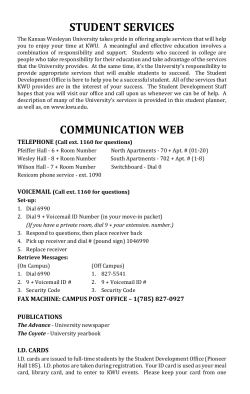 2014-2015 KWU Organizations - Kansas Wesleyan University