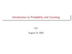 Introduction to Probability and Counting