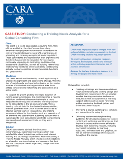 Conducting a Training Needs Analysis for a Global Consulting Firm