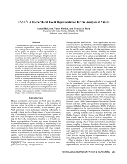 A Hierarchical Event Representation for the Analysis of Videos