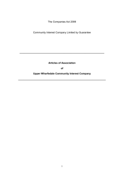 Model articles of association limited by guarantee