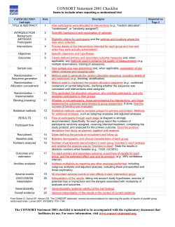 CONSORT Checklist of items to include when reporting a
