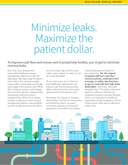 Minimize leaks. Maximize the patient dollar.