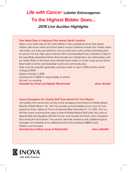 Life with Cancer&reg; To the Highest Bidder Goes&hellip;