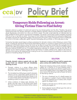 Temporary Holds Following an Arrest