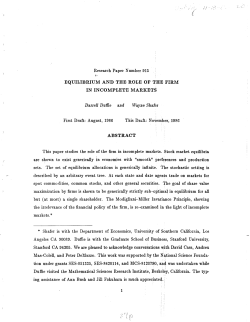 Equilibrium and The Role of the Firm in Incomplete