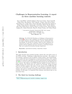 Challenges in Representation Learning: A report on three machine