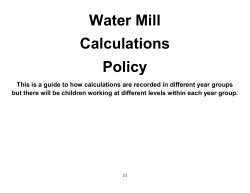 Calculations Policy