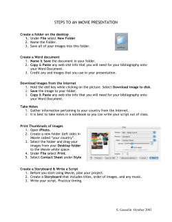 STEPS TO A IMOVIE PRESENTATION