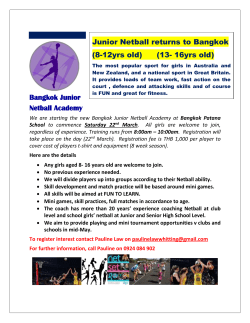 Junior Netball returns to Bangkok (8-12yrs old) (13