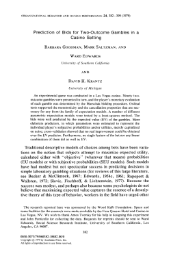 Prediction of Bids for Two-Outcome Gambles in a