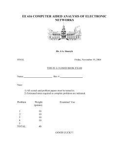 ee 616 computer aided analysis of electronic networks