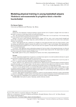 Modeling physical training in young basketball players Modelarea