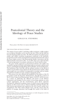 Postcolonial Theory and the Ideology of Peace Studies