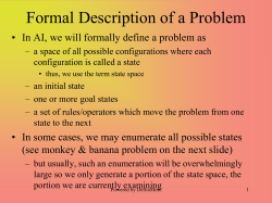 Problems, Problem Spaces, Search