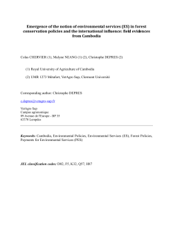 Emergence of the notion of environmental services (ES) in