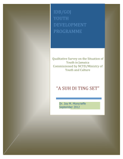 IDB-GOJ Youth Situation Analysis 2012