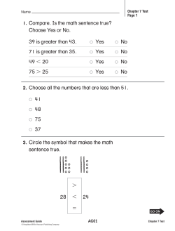 1. Compare. Is the math sentence true? Choose Yes or No. 39 is