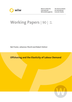 Offshoring and the Elasticity of Labour Demand.
