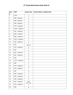 6 th Grade Math Review Bank 2014-15