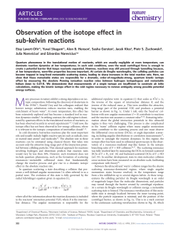 Observation of the isotope effect in sub-kelvin reactions