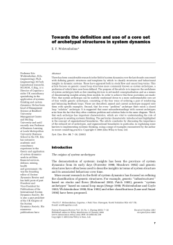 Towards the definition and use of a core set of archetypal structures