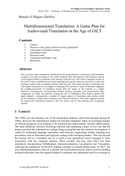 A Game Plan for Audiovisual Translation in the Age of GILT