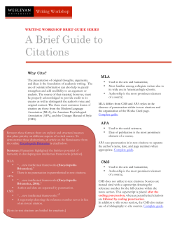 A Brief Guide to Citations
