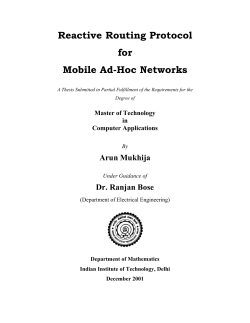 Reactive Routing Protocol for Mobile Ad