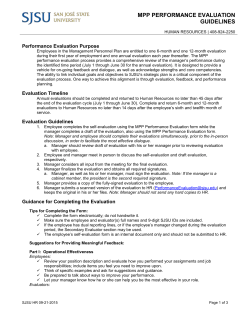 MPP Performance Evaluation Instructions and Guidelines ()