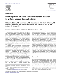 Open repair of an acute latissimus tendon avulsion in a Major
