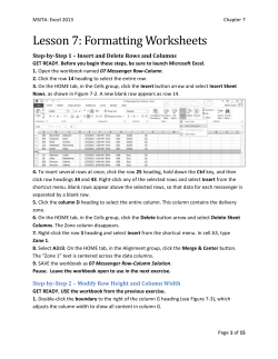 Project 7-3: Modify the Appearance of a Worksheet