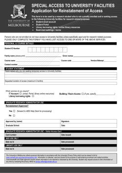 Application for Reinstatement of Access form