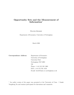 Opportunity Sets and the Measurement of Information