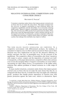 negative externalities, competition and consumer